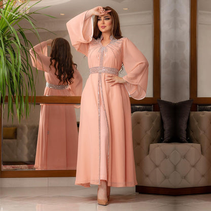 Caftan Simple Rose Clair - Mode Caftan