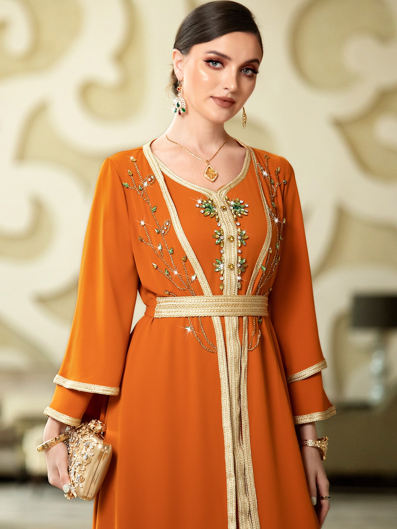 Caftan Marocain Orange - Mode Caftan