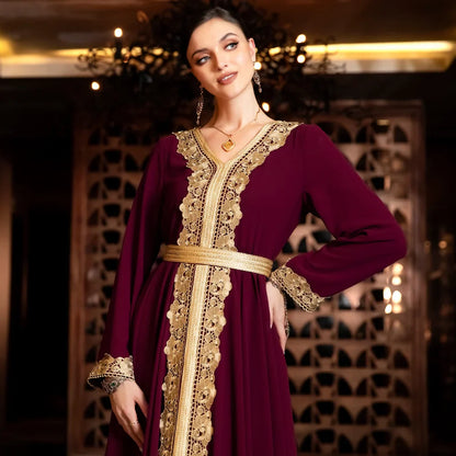 Caftan Marocain Bordeaux - Mode Caftan